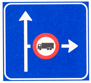 Vooraanduiding verkeersmaatregel voor de aangegeven richting